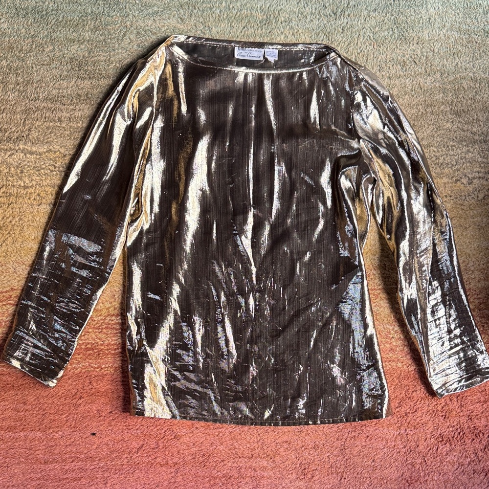 Vintage Umi collections by Anne Crimmins Gold Blouse